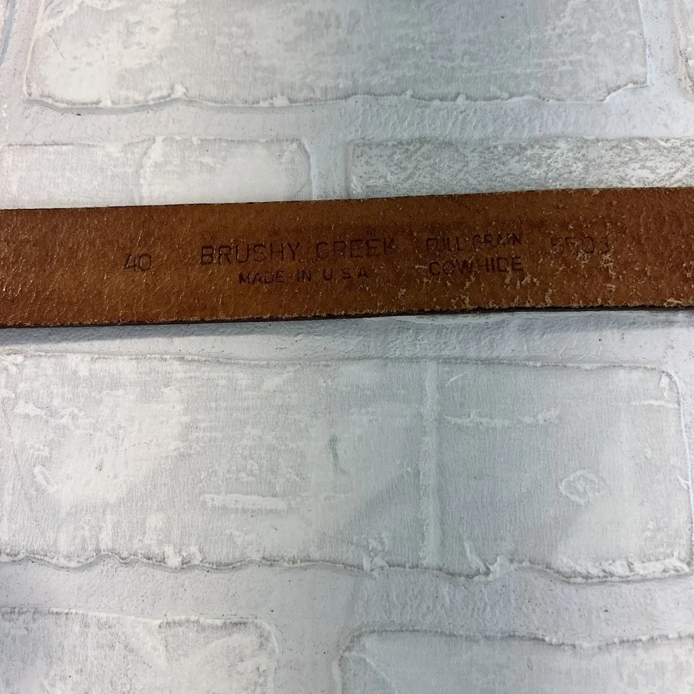 Vintage‎ Brushy Creek Belt Mens 40 Tooled Leather Eagle Western Cowboy USA 90s